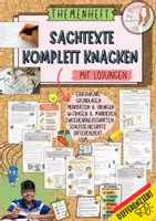 Vorschau - Unterrichtsreihen - Sachtexte lesen verstehen Unterrichtsmaterial Deutsch Klasse 5–7 Arbeitsblätter W-Fragen Schlüsselbegriffe markieren zusammenfassen differenziert mit Lösungen - Deckblatt