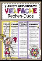 Vorschau - Aufgabenkarten - kgV (kleinste gemeinsame Vielfache) - 2 Rechen-Duos - Deckblatt