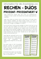Vorschau - Aufgabenkarten - PROZENTRECHNUNG (Prozentwert W) - 3 Rechen-Duos - Seite 1