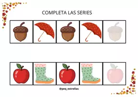 Vista previa - Tarjetas / Manipulativos - SERIACIONES 2 ELEMENTOS OTOÑO - Portada