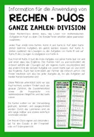 Vorschau - Aufgabenkarten - GANZE ZAHLEN (Division) - 3 Rechen-Duos - Seite 1