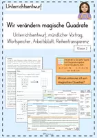 Vorschau - Stundenentwürfe - Unterrichtsentwurf Mathe: Zauberquadrate/ magische Quadrate - Deckblatt