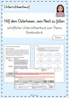 Vorschau - Stundenentwürfe - Unterrichtsentwurf Mathe : Kombinatorik Klasse 1 - Deckblatt