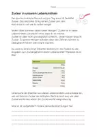 Vorschau - Arbeitsblätter - Zucker in Lebensmitteln erforschen & Bildkarten passend dazu - Deckblatt