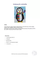 Vorschau - Mal- und Bastelvorlagen - Kunst Winter, Pinguin mit buntem Schal, Winter - Seite 3