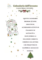 anteprima - Esercizi - Calendario dell'avvento cl 1-2 - Pagina di copertina