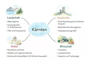 Vorschau - Arbeitsblätter - AB mit Fragen zum Thema "Kärnten" + Lösungsblatt + Mindmap + Infografik - Seite 2