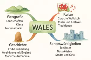 Vorschau - Arbeitsblätter - AB mit Fragen zum Thema "Wales" + Lösungsblatt + Mindmap + Infografik - Seite 2