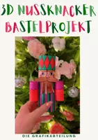 Vorschau - Mal- und Bastelvorlagen - 🎅🎄 3D Nussknacker Bastelprojekt - Deckblatt