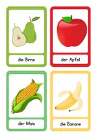 Vorschau - Arbeitsblätter - Obst, Gemüse, Euro - Vokabelkarten, Aktivitäten - Deckblatt