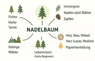 Vorschau - Arbeitsblätter - Arbeitsblatt "Nadelbaum" + Onlineübung & MP3 + Mindmap + Infografik - Seite 2