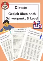 Vorschau - Arbeitsblätter - Diktate – gezielt üben nach Schwerpunkt & Level - Deckblatt