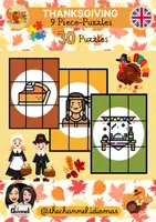 Vista previa - Juegos / Gamificación - THANKSGIVING – 9-Piece Puzzles (30 Words) - Portada