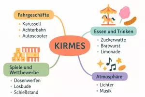 Vorschau - Arbeitsblätter - Lernposter + AB mit Fragen zum Thema "Kirmes" + Lösungsblatt + Mindmap + Infografik - Seite 3