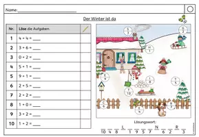 Vorschau - Arbeitsblätter - Rechenspur - Der Winter ist da (Klasse 1-3) - Seite 2