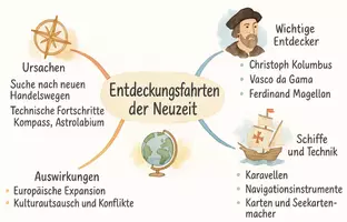 Vorschau - Arbeitsblätter - Arbeitsblatt "Neue Horizonte, Alte Fehler: Entdeckungsfahrten der Neuzeit" + interaktive Lösung & MP3 + Mindmap + Infografik - Seite 3