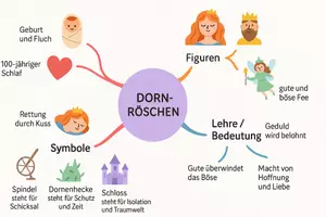 Vorschau - Arbeitsblätter - Lernposter + Arbeitsblatt zum Thema "Dornröschen" + Onlineübung & MP3 + Mindmap + Infografik - Seite 3