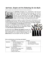 Vorschau - Arbeitsblätter - Arbeitsblatt Gospel Spirituals - Deckblatt