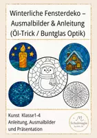 Vorschau - Stundenentwürfe - Winterliche Fensterbilder (Öl-Trick / Buntglas optik) - Deckblatt