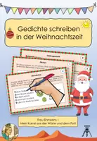Vorschau - Arbeitsblätter - Gedichte schreiben in der Weihnachtszeit/Adventszeit (Stationen) - Deckblatt