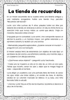 Vista previa - Hojas de trabajo - Lectura y actividades de comprensión | 3º Primaria - página 1