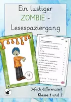 Vorschau - Arbeitsblätter - Halloween - Differenzierter Lesespaziergang mit Zombies - Deckblatt
