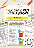 Vorschau - Arbeitsblätter - Einführung - Satz des Pythagoras - Detailierte Beschreibung - Viele Übungsaufgaben - Deckblatt