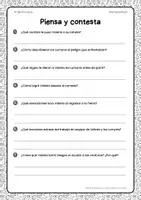 Vista previa - Hojas de trabajo - Lectura corta con desafíos de comprensión | 5º Primaria - página 3