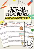 Vorschau - Arbeitsblätter - Satz des Pythagoras - Anwendungsbeispiele - ebene Figuren - Deckblatt