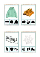 Vista previa - Tarjetas / Manipulativos - Asociación sombras (invierno) - página 2