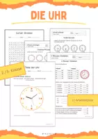 Vorschau - Arbeitsblätter - Die Uhrzeit - Deckblatt