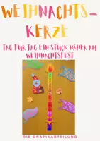 Vorschau - Mal- und Bastelvorlagen - 🕯️ Weihnachtskerze - Tag für Tag ein Stück näher am Weihnachtsfest ⭐🎄 - Deckblatt