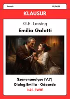 Vorschau - Arbeitsblätter - Emilia Galotti Klausuren Oberstufe – 6 Szenenanalysen mit Erwartungshorizont - Seite 1
