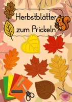 Vorschau - Mal- und Bastelvorlagen - Herbstblätter zum Prickeln - Deckblatt