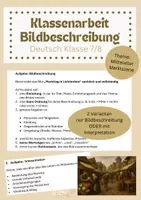 Vorschau - Arbeitsblätter - Klassenarbeit Bildbeschreibung Klasse 7/8 - Deckblatt