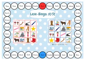 Vorschau - Spiele - Lese-Bingos: Wörter mit st, sp, sch, ch, au, ei, eu - Seite 2