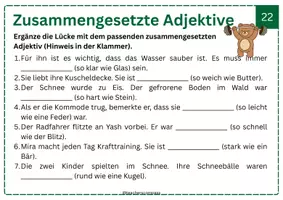 Vorschau - Arbeitsblätter - Adventskalender Deutsch 6.Klasse_Karte 22 - Seite 1
