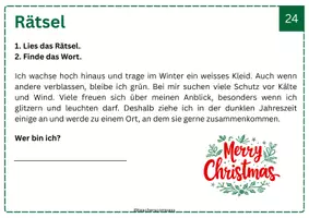 Vorschau - Arbeitsblätter - Adventskalender Deutsch 6.Klasse_Karte 24 - Deckblatt
