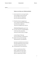 Vorschau - Klassenarbeiten - Klassenarbeit mit Bewertungsbogen zum Gedicht "Weihnachtslied" von Detlev von Liliencron - Deckblatt