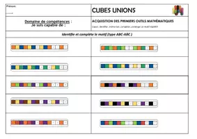 Aperçu - Apprentissages en autonomie - fiche de suivi suites organisées à compléter AB ABC et ABB - Page 1