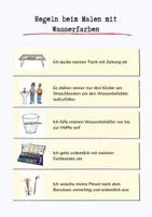 Vorschau - Arbeitsblätter - Regeln für das Malen mit Fasserfarben - Deckblatt