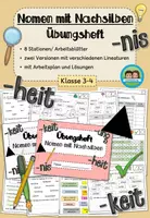 Vorschau - Arbeitsblätter - Nomen mit Nachsilben - Übungsheft (Klasse 3-4) #schulstartbyextraklasse - Deckblatt