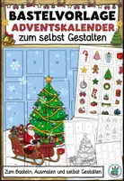 Vorschau - Mal- und Bastelvorlagen - Adventskalender zum selbst Gestalten - Bastelvorlage / Malvorlage - Deckblatt