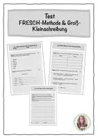 Vorschau - Arbeitsblätter - Deutsch - Test FRESCH Methode & Goß- und Kleinschreibung - Deckblatt