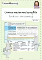Vorschau - Stundenentwürfe - Unterrichtsentwurf Sachunterricht Klasse 3: Gelenke - Deckblatt