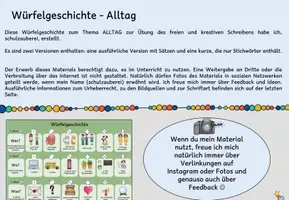 Vorschau - Arbeitsblätter - Gratis-Würfelgeschichte-Alltag-ein Material von schulzauberei - Seite 1