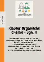 Vorschau - Klassenarbeiten - Klausur Organische Chemie Jahrgang 11 - Deckblatt