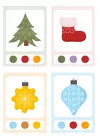Vorschau - Fördermaterial/Inklusion - Klammerkarten Weihnachten – 12 Karten zur Farberkennung, Farben zuordnen, Lernmaterial für Kita - Seite 1