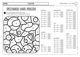 Vorschau - Arbeitsblätter - Rechnen und malen (Winter Klasse 2/3) - Seite 1