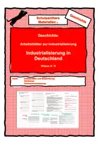 Vorschau - Arbeitsblätter - Die Industrialisierung in Deutschland- Arbeitsblätter zur Industrialisierung - Deckblatt